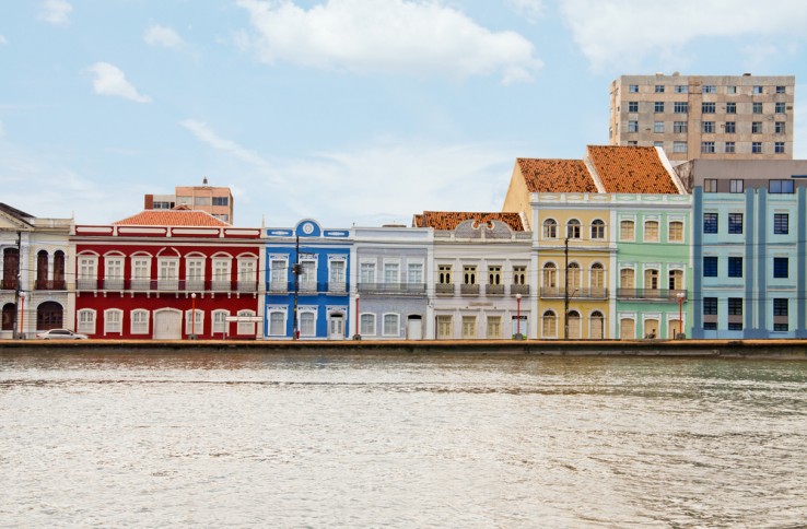 Recife houses by canal